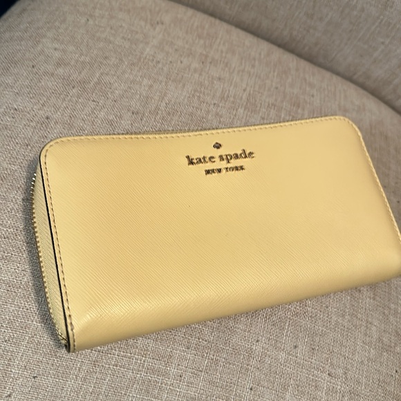 kate spade Other - Kate Spade Staci Large Continental Wallet Saffiano Leather Lemon Fondant; EUC